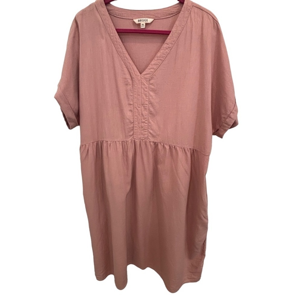 Briggs New York Dusty Rose V-Neck Short Sleeve Dress